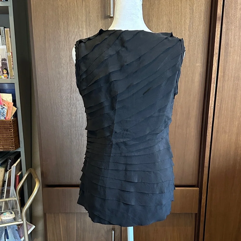 Tory Burch Black Layered Sleeveless Blouse